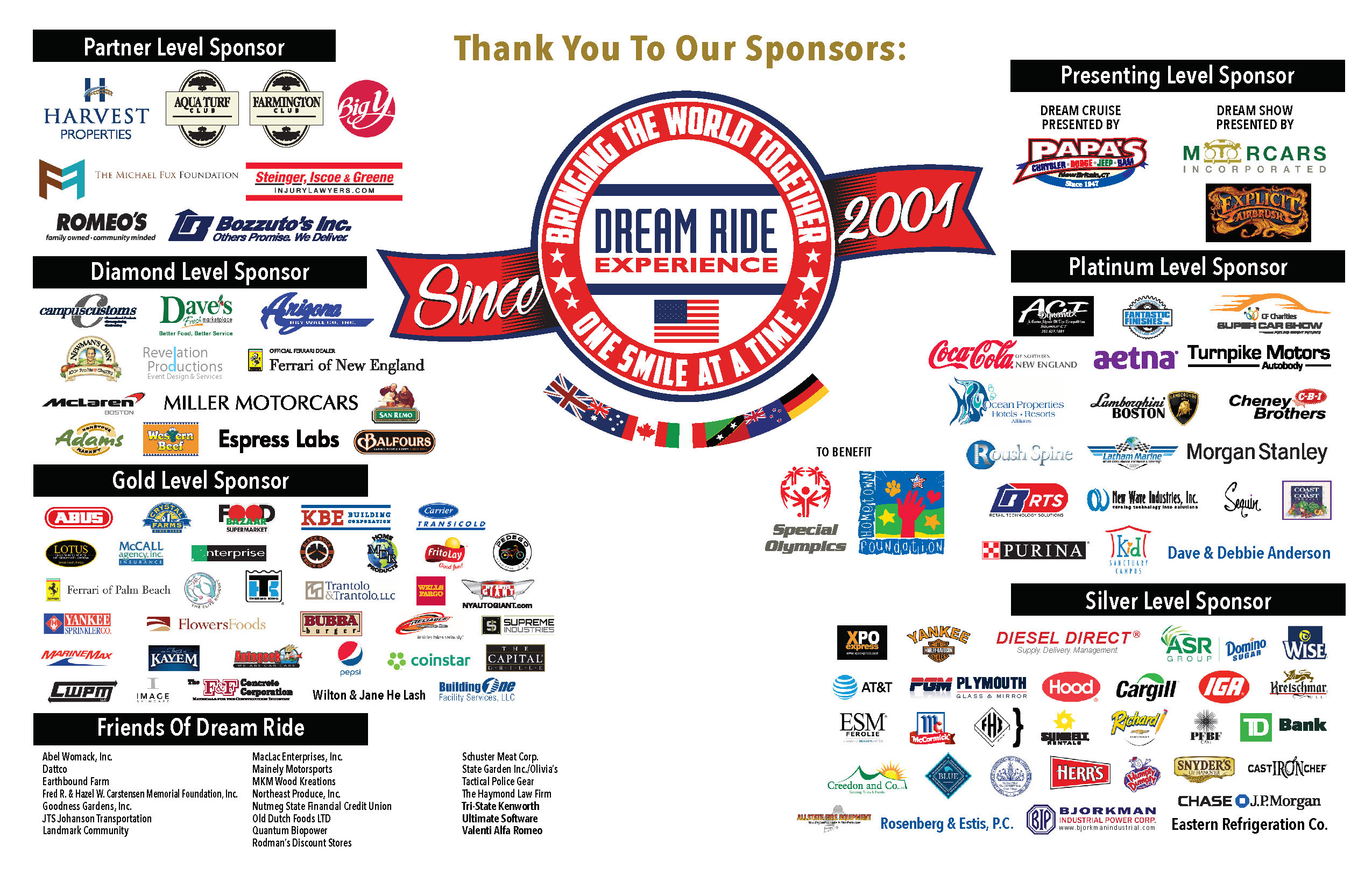 The Dream Ride Sponsors 2018